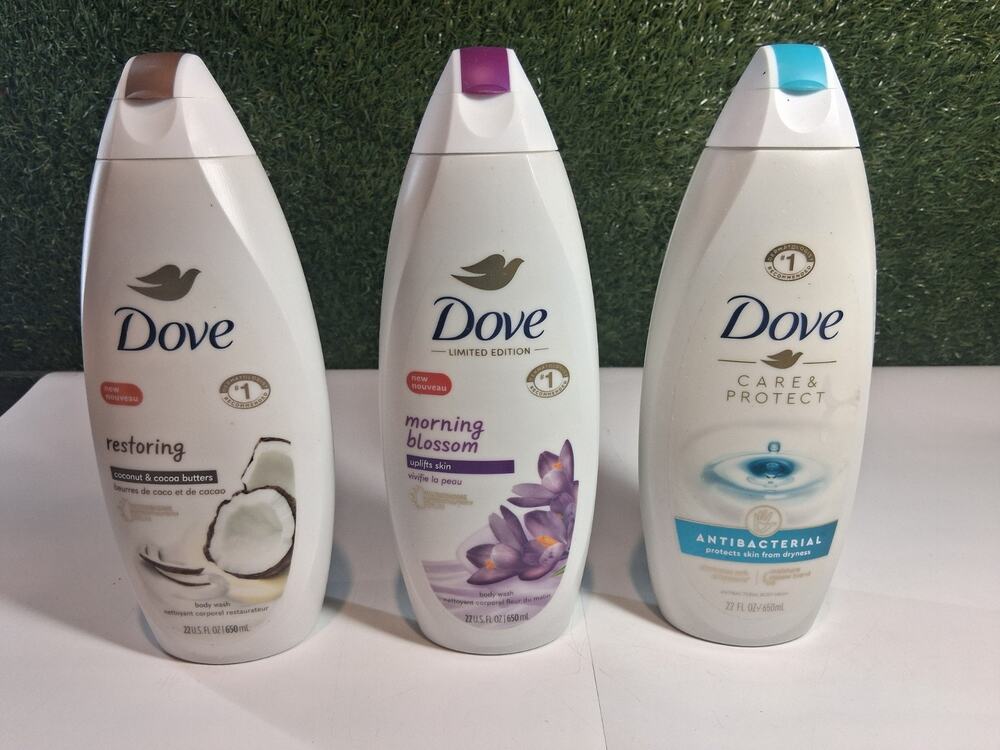Dove Body Wash Lot of 3 Restoring Morning Blossom Antibacterial 22 oz 650 mL
